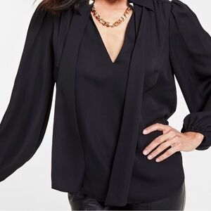 INC International Concepts Black Blouse